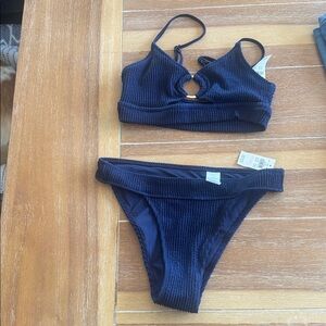 NWT Aerie Navy swim bikini top and bottom